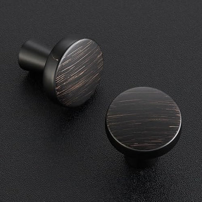 Ravinte 10 Pack Oil Rubbed Bronze Cabinet Knobs Mini Round Knobs Single Hole Solid Drawer Pulls for Dresser Drawers -1 Inch Diameter - color: Oil Rubbed Bronze