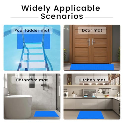 Swimming Pool Ladder Mat, Protective Non-Slip Swimming Pool Step Pad Protective Ladder Pad with Texture for Above Ground Swimming Pool Ladder Pad (16x36 inches)