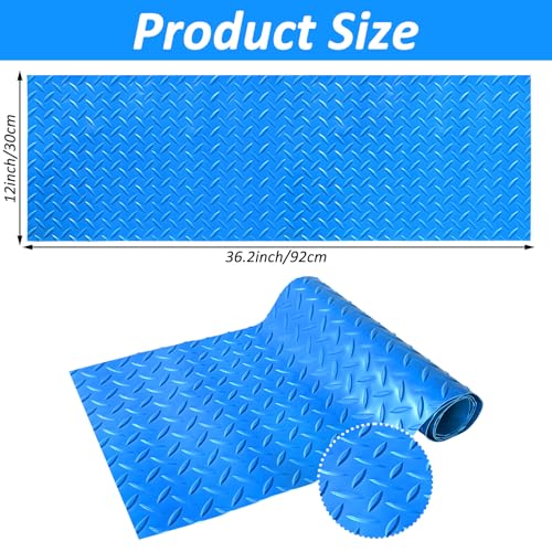 Large Swimming Pool Ladder Mat, 12"x36" Protective Non-Slip Pool Step Pad with Texture，Protective Ladder Pad for Above Ground Swimming Pools Liner and Stairs (Blue)
