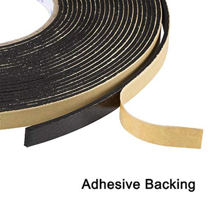 uxcell Sealing Foam Tape 10mm Wide 2mm Thick 10m/32.8ft Long, EVA Self Adhesive Weather Strip for Window Door Insulation - size: 10mmx2mmx10m