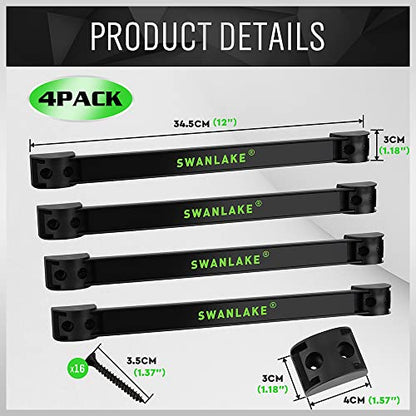 SWANLAKE GARDEN TOOLS 4-Piece 12" Magnetic Tool Holder Storage Organizer, Wall Mount Rack Garage Organization, Magnetic Strip for Garage Organization - style: Magnetic 12" 4-Piece