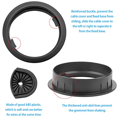 2 Pack 2 Inch Metal Desk Grommet for Wire Organizer, Black - color: Black-2Pack