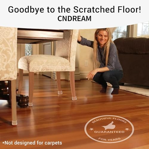 Chair Leg Floor Protectors,32Pcs Sliders for Chair Legs, Protecting Floors from Scratches and Noise, Smooth Free Moving for Chair Feet(Transparent)