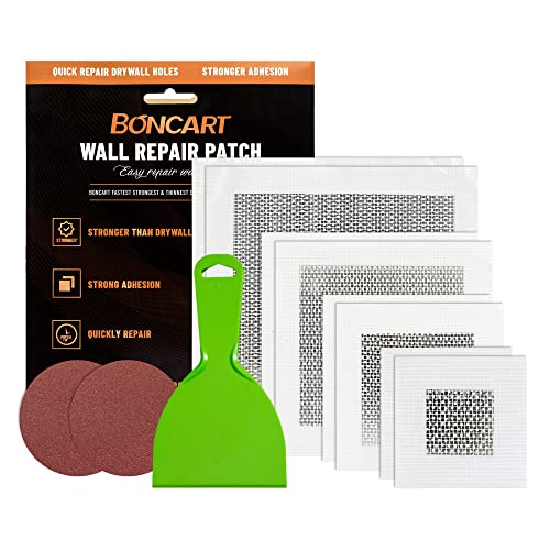 Boncart Drywall Repair Kit,Drywall Patch Repair Kit,2/4/6/8inch Self Adhesive Repair Patch,Quick Repair Drywall Large Holes - style: Wall Patch 2/4/6/8inch x2