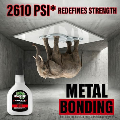 Metal Super CA Glue 1oz +1g Kit, Heavy Duty Clear Glue for Stainless Steel Aluminum, Industrial Strength Instant Cyanoacrylate Adhesive for DIY Craft, General Home Repair, Archery Fletching - size: 1 Oz., style: Metal Glue