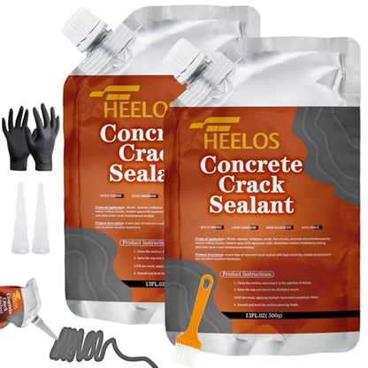 Concrete Crack Filler,2 Pack Cement Crack Sealant, High Elasticity Crack Filler Repair Sealer, Self Leveling Waterproof Caulking Glue Sealing Adhesive for Concrete Driveway, Patio, Sidewalk (Grey) - style: 2Pack-2.2LB