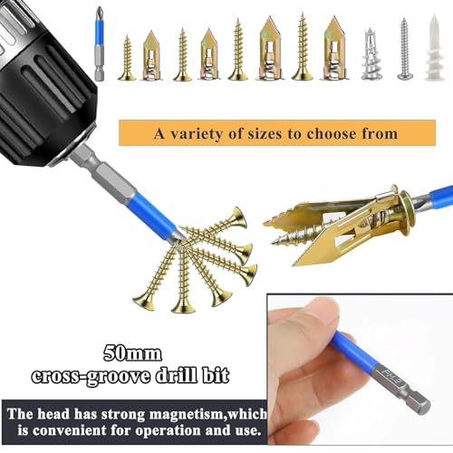 480 PCS Self Drilling Drywall Anchors Kit with Screws - 4 Sheetrock Anchors & 5 Screw Sizes (2025 Upgraded), No Drill Needed, Zinc Plated Steel and Plastic, Heavy Duty Wall Anchors - size: KIT-480PCS