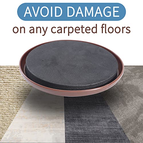 Furniture Sliders, 24 PCS Heavy Duty Furniture Moving Pads, 3.5" Reusable Furniture Movers for Protect Carpet Surfaces, Move Heavy Furniture Easy and Quickly! - size: 24pcs 3.5" Brown