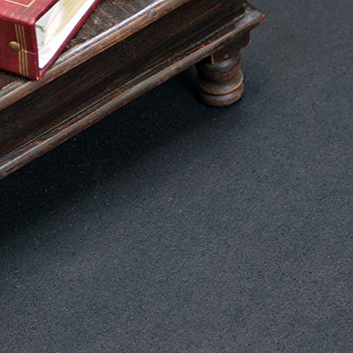Rubber-Cal ReUz Rubber Flooring Rolls - 3mm x 48" x 2ft - Black - size: 24"L x 48"W x 0.1"Th