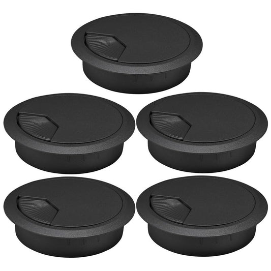 EASYEAH 5 Pcs Desk Grommet 2-3/8" / 60 mm, Desk Cord Hole Cover, Cable Grommet ABS Plastic, Desk Hole Grommet for Home & Office Pc, Detachable Adjustable Cable Cord Organizer-Black - color: 5pcs Black, size: 2-3/8" / 60 mm