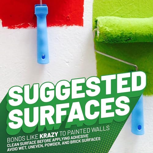 Krazy Tape Clear Double Sided Mounting Tape for Painted Surfaces, 1"x3", Pack of 4 Pre-Cut Transparent Adhesive Strips for Painted Walls, Wood, Metal & More