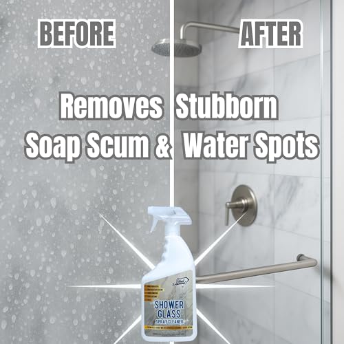 Black Diamond Stoneworks Shower Glass Cleaner Spray & Natural Stone Shower Sealer – 2 Pack Bathroom Bundle for Crystal-Clear Glass and Long-Lasting Stone Protection - style: 32 Fl Oz (2) Shower Sealer & Glass Cleaner