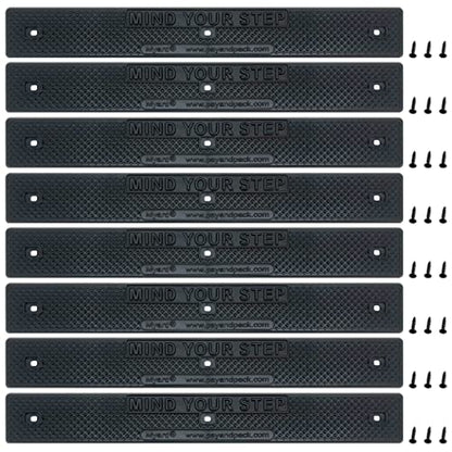 Myard Stair Treads 16"x2" with Screws Down Strip for Safety Stair Step Staircase Increase Safety on Slippery Stairs, Non-Slip, Footgrip, Antislip Strip, Slip Resistant, Decks, Stairs (8, Black) - color: Black, size: 16"x2" (Standard)