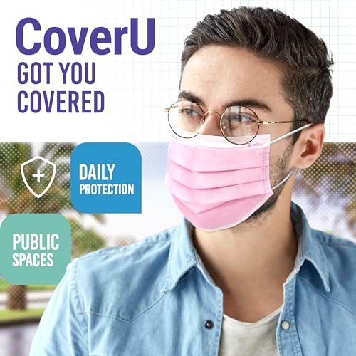 Medtecs Face Mask Disposable – Available in 50 & 2,000 pcs – ASTM Level 1, 3-Ply Breathable, Soft Fit – Adult Size – Ideal for Commuting & Daily Wear - color: 09. Pink, size: Adult - 50PC