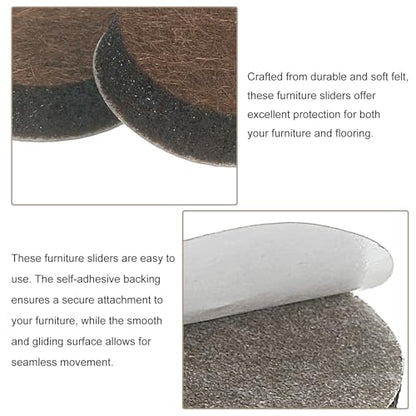 uxcell Furniture Pads, 36Pcs 0.6" - Round Self Adhesive Felt Furniture Pads, Floor Protectors for Furniture Feet Chairs Legs Hardwood Floors (Brown) - size: 0.6"