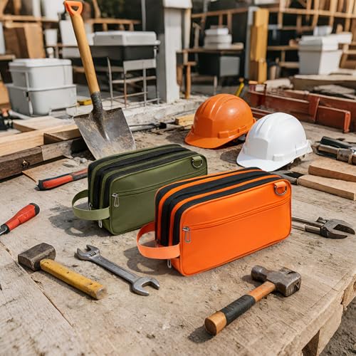 Organizer Tool Pouch Small Tool Bag with Zipper Waterproof Utility Multi Compartments Orange - color: Orange
