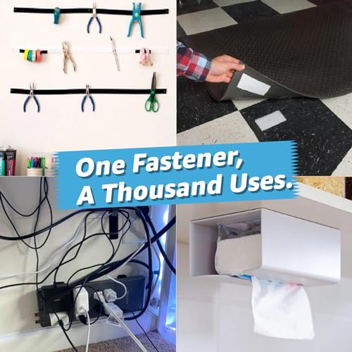 Art3d 16 Sets Hook and Loop Tape Sticky Back, 4"x2" Double-Sided Command Adhesive Strip Heavy Duty - color: Black, size: 4 x 2 Inch (Pack of 16)