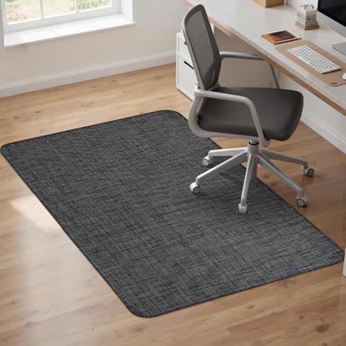 Sycoodeal Office Chair Mat for Hardwood & Tile Floor,Computer Gaming Chair Mat for Rolling Chairs Non-Curve, Anti-Slip, Heavy Duty Floor Protector for Home Office,Black (36" x 55") - color: Pvc Black (1 Pack), size: 36*55"