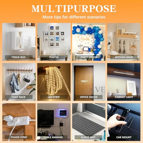 Double Sided Tape for Walls - Removable Poster Tape Mount - Heavy Duty Sticky Tape for Wall Hanging Pictures - Traceless, Washable Adhesive Tape (4 Rolls, 0.4" x 26ft) - color: 4Rolls,Total(0.4in*26FT)