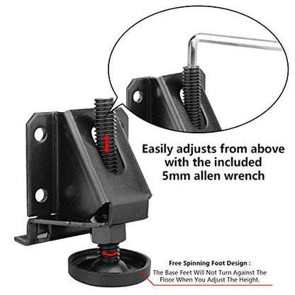 Leveling Feet Heavy Duty Furniture Levelers Adjustable Table Leg Leveler w/Lock Nuts for Furniture,Table, Cabinets, Workbench,Shelving Units and More,Black (Heavy Duty Furniture Levelers Black 4P) - color: Heavy Duty Furniture Levelers Black 4p