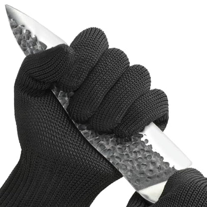 Cut Resistant Gloves Food Grade, Level 5 Protection,Safety Dexterity Cutting Gloves with Stainless Steel Wire for Kitchen Chefs Butchers Meat Cutting Mandoline Oyster Shucking Garden Wood Carving, L - color: Black