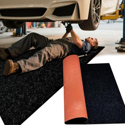 Oil Spill Mat Thick 1/3", 72" x 60" Heavy Duty Rubber Garage Floor Protector Mat for Driveway Outdoor, Absorbs Grease Water Leak-Resistant Carpet for Under Car Auto Golf Cart Mower Washer, Black - size: 72"L x 60"W x 0.3"Th