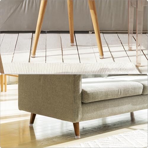 QWORK Silicone Chair Leg Floor Protectors with Felt Pads, 32 Pack, Fits 3/4” to 1-3/16" Diameter for Hardwood Floors, Noise Reduction & Non-Slip Protection Furniture Pads Silicone Caps