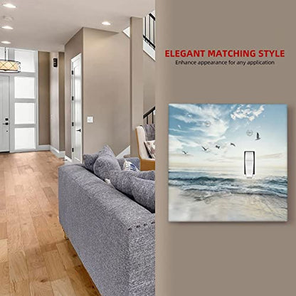 Beach Ocean Scenery Combination Wall Plate 2 Gang 1 Blank 1 Toggle Light Switch Cover Decorative Switch Plate Outlet Cover, 4.5 x 4.5 Inch - color: 1 Blank 1 Toggle Wall Plate