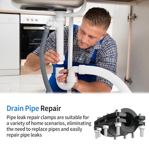 Pipe Repair Clamp Leak Sealer, 3/4 Inch Water Pipe Clamp Repair Kit, for Emergency Pipe Repair of OD 20MM Plastic and Metal Pipes