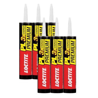 Loctite PL Premium Polyurethane Construction Adhesive, 10 fl oz Cartridge, 6 Pack - Versatile Construction Glue for Wood, Concrete, Stone, Metal & More - size: 6 Pack, style: 10 fl oz