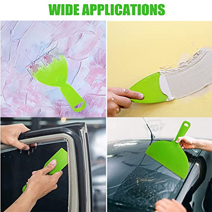 Utoolmart Putty Scraper 6" Plastic Flexible Putty Knives Spreader for Taping Drywall Wall Painting Green 3Pcs - size: 6 inch