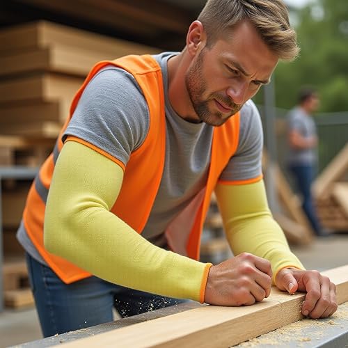 G & F PRODUCTS 100% Kevlar fiber by DuPont Cut Resistant Knit Sleeve, Sold by 6-piece pack - color: Cut Level 3 No Thum Slot 18 Inch