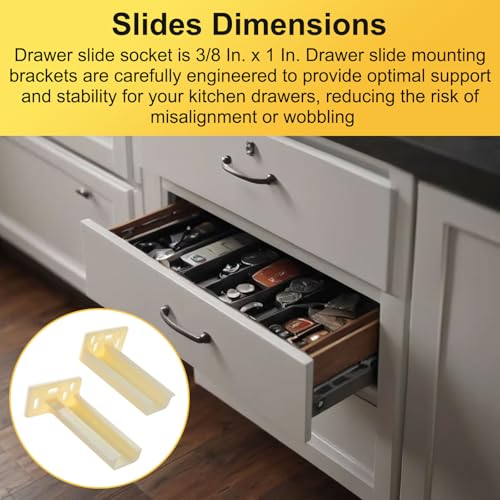 Drawer Track Back Plate R 7265 Brackets for Prime-Line, Drawer Slide Socket Replace, for Rear Drawer Track Socket Repair - size: R 7265