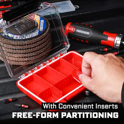 Geinxurn IPX4 Waterproof Small Storage Parts Organizer, Small Parts Case with Removable Dividers, Screwdriver Bit Set Box(2 Boxes) - style: DMBQC-7D