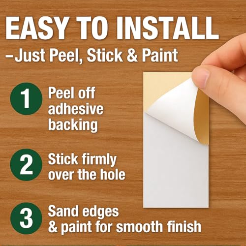 10 Pcs Door Hole Filler Plates 1"x2-1/4", Blank Strike Plate Covers with Double-Sided Tape, Deadbolt Lock Repair Kit, Door Edge Shim for Wood & Metal Doors