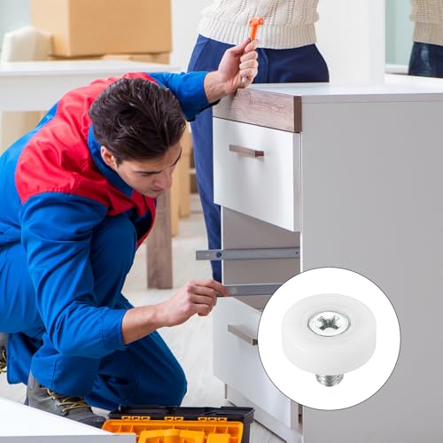 PATIKIL 19mm Drawer Rollers, 6 Pack Plastic Drawer Pulley Replacement Wheels Bearing Small Pulley with Nuts - size: 19mm