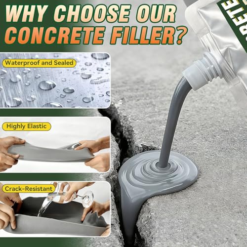 Concrete Crack Filler, High Elasticity Cement Crack Waterproof, Self Leveling Concrete Crack Filler for Driveway, Walkway, Patio, Joint, Indoor and Outdoor - Grey - size: 200g