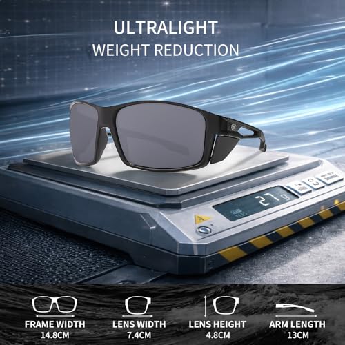 Z87 Polarized Safety Sunglasses, UV400 Wraparound Work Glasses,Protective Shades for Men Women Driving Cycling - color: Matte Black Smoke