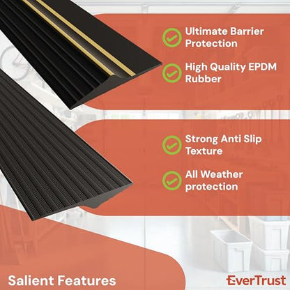 16Ft/5M Garage Threshold Seal Strip. Weatherproof EPDM Rubber Strip Replacement Kit for DIY. Strip + 1pc 300 ml Sealant Adhesive.