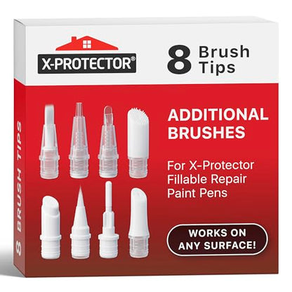 X-Protector Brush Tips for Fillable Touch Up Paint Pen Kit - 8 Pcs Pack - Compatible Only with Fillable Version! - style: Pack of 8, Brushes for Fillable Version