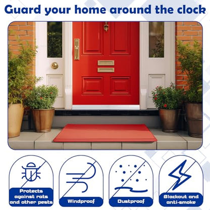 Gisafai 4 Pcs 36'' Metal Door Draft Stopper, Aluminum Door Sweep Mouse Stopper Mice Seal Strip, Noise Blocker Sweep for Keep Rodents Pests Out, Enhanced Weather Sealing, Easy to Install (Silver) - color: Silver