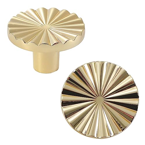 6 Pack Bright Gold Cabinet knobs Kitchen Cabinet Pulls with Vintage Cupboard Drawers Hardware Dresser Drawer Handles Kitchen Cabinet Handles (Single Hole, 6 Pack, Bright Gold) - color: Bright Gold, size: 37 mm, style: 6 Pack Knobs