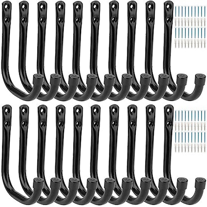 20 Pcs Heavy Duty Garage Storage Utility Hooks, 4.1Inch J Hangers Wall Hooks for Hanging Bikes, Ladders, Cord, Hose, Garden Tools