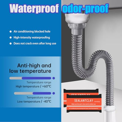 Duct Seal Repair Sealing Clay, White Waterproof Sealant Putty, Quick Mending Mud for Air Conditioning Gaps, Wall Holes, Drain Pipe Connections (Pack of 8) - color: 8 pack of 30g white