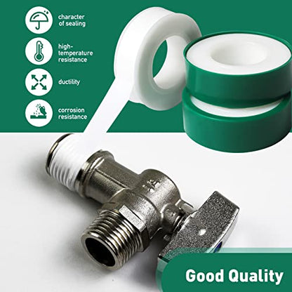 3 Roll Plumbers Tape, Teflon Water Pipe Sealing Tape, High-Density Thickening and Lengthen, High-Sealing Performance Waterproof Duct, Thread Seal, L 590 in x W 0.51 in. White - style: Extra Large 0.51in *3 Roll