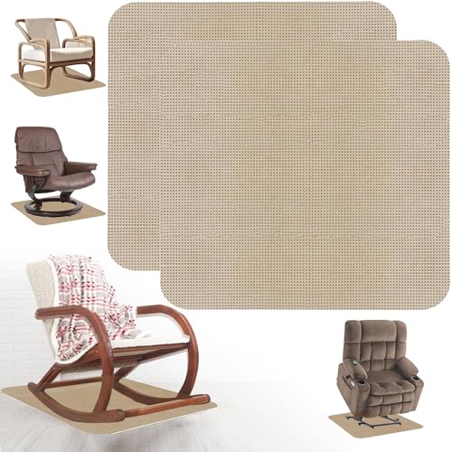 2Pcs Recliner Pads for Hardwood Floors Non Skid Furniture Gripper Pad Floor Rubber Mat Anti Slide Furniture Pad Hardwood Floor Protector Swivel Chairs Recliner Mats Non Slip Recliner Grippers(Camel) - size: Sq-Camel-2Pcs-30"x30"