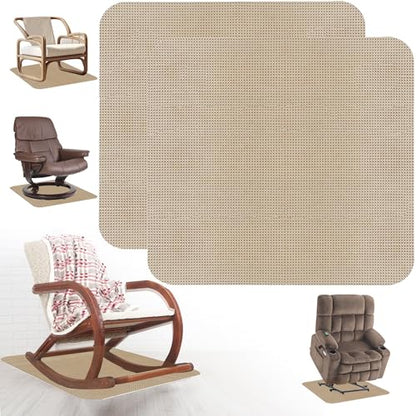 2Pcs Recliner Pads for Hardwood Floors Non Skid Furniture Gripper Pad Floor Rubber Mat Anti Slide Furniture Pad Hardwood Floor Protector Swivel Chairs Recliner Mats Non Slip Recliner Grippers(Camel) - size: Sq-Camel-2Pcs-30"x30"