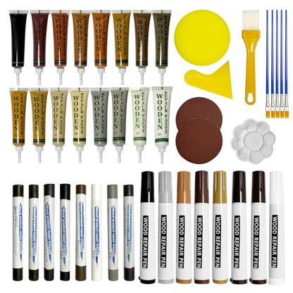 Wooden Furniture Repair kit - a Set of 43 Stain Sticks. Wood Scratch Repair, Floor Scratch Repair, Used for Scratches and Cracks in Wooden Floors, Tables, cabinets, Wooden Doors and Other Hardwood