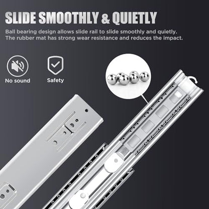 SLIDEWAY 200 Lbs Heavy Duty Drawer Slides 1 Pair 8 10 12 14 16 18 20 22 30 32 40 Inch Full Extension Ball Bearing Sliding Rails Cabinet Runners Tracks Tool Box Glides-24 - size: 24 Inch