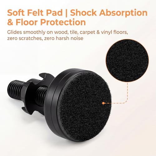 4 Pack Adjustable Furniture Feet Table Levelers with T-Nuts and Felt Pads 3/8" Thread Adjustable Furniture Leveling Feet Heavy Duty Leg Risers Chair Leg Extenders for Height Table Chair Cabinet Desk
